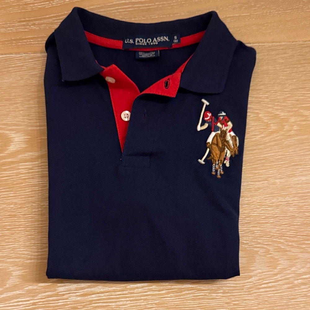 U.S. Polo Assn. Kids Polo Shirt in Navy and Red